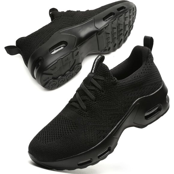 Funbank Women Black Comfortable Lightweight Athletic Sport Workout Running Shoes - Picture 1 of 7
